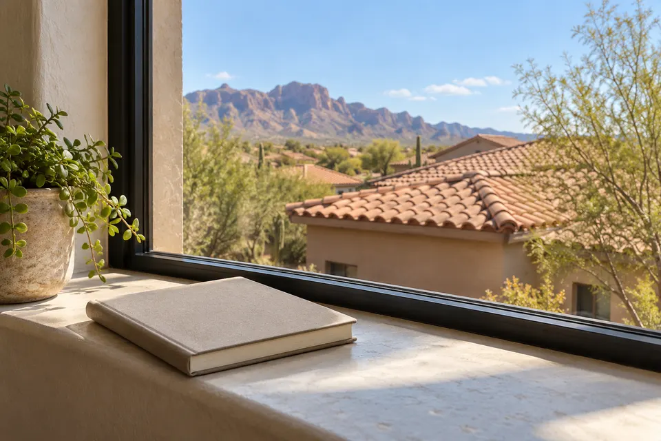 Generated illustration of a roof seen from inside a Scottsdale home.